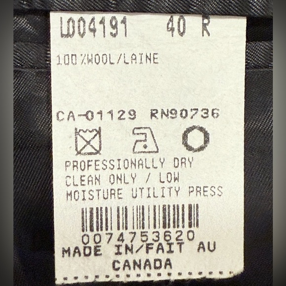 Chaps Ralph Lauren Blazer Men 40R Gray  Pure Wool Made In Canada Vintage - Picture 4 of 8